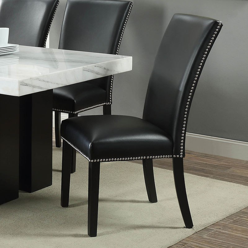 Camila Dining Chair Black PU Set of 2