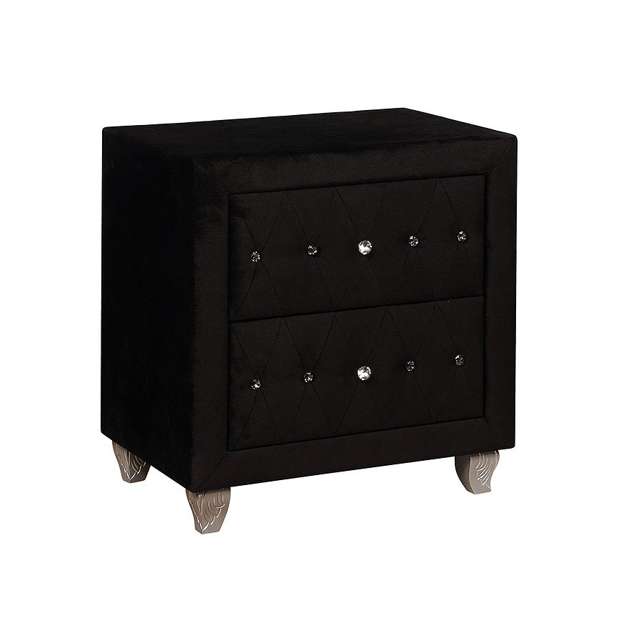 Alzir Upholstered Bedroom Set (Black) Furniture Of America