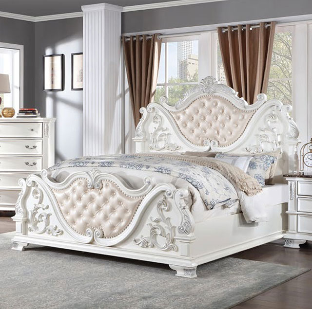 Esparanza Panel Bed (Pearl White) Furniture Of America