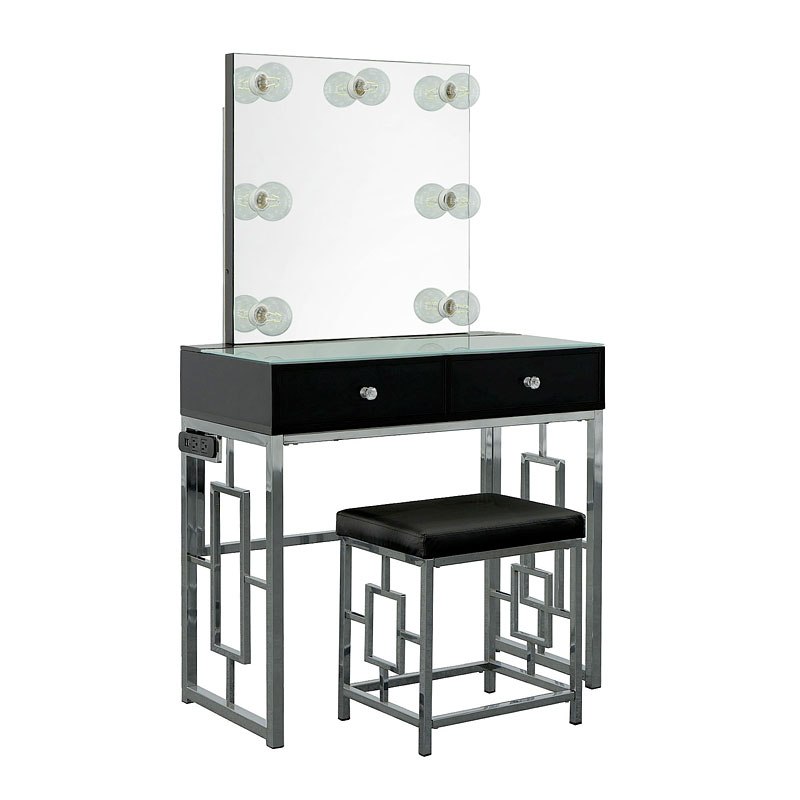 Sara vanity set 2025 with stool and mirror