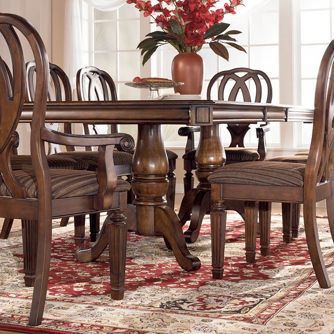 Hamlyn Pedestal Dining Room Set Signature Design By Ashley Furniture Cart