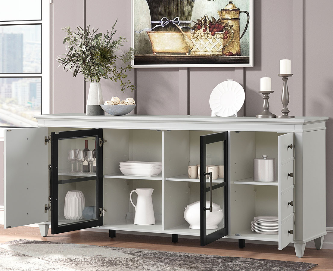 Domino 84 Inch Console W/ 4 Doors Parker House, 1 Reviews | Furniture Cart