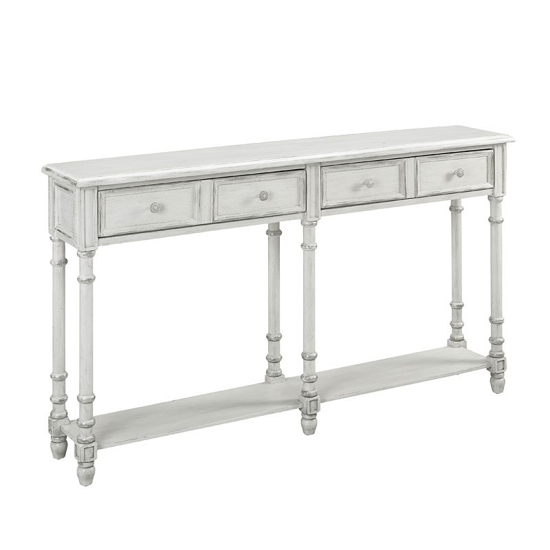 Estimated axis Sequel Two Drawer Console Table (Distressed Painted White) Accentrics Home |  Furniture Cart