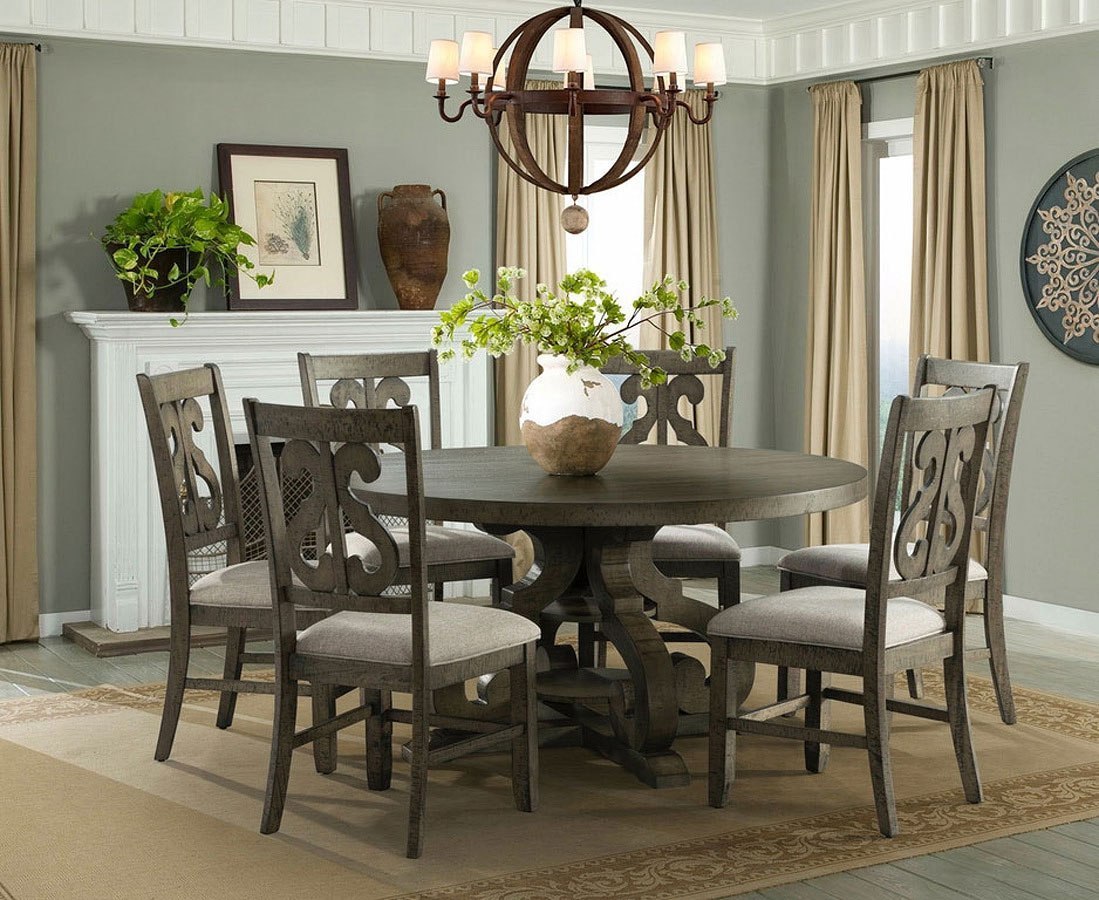 Stone Round Dining Room Set (Grey) Elements Furniture | Furniture Cart