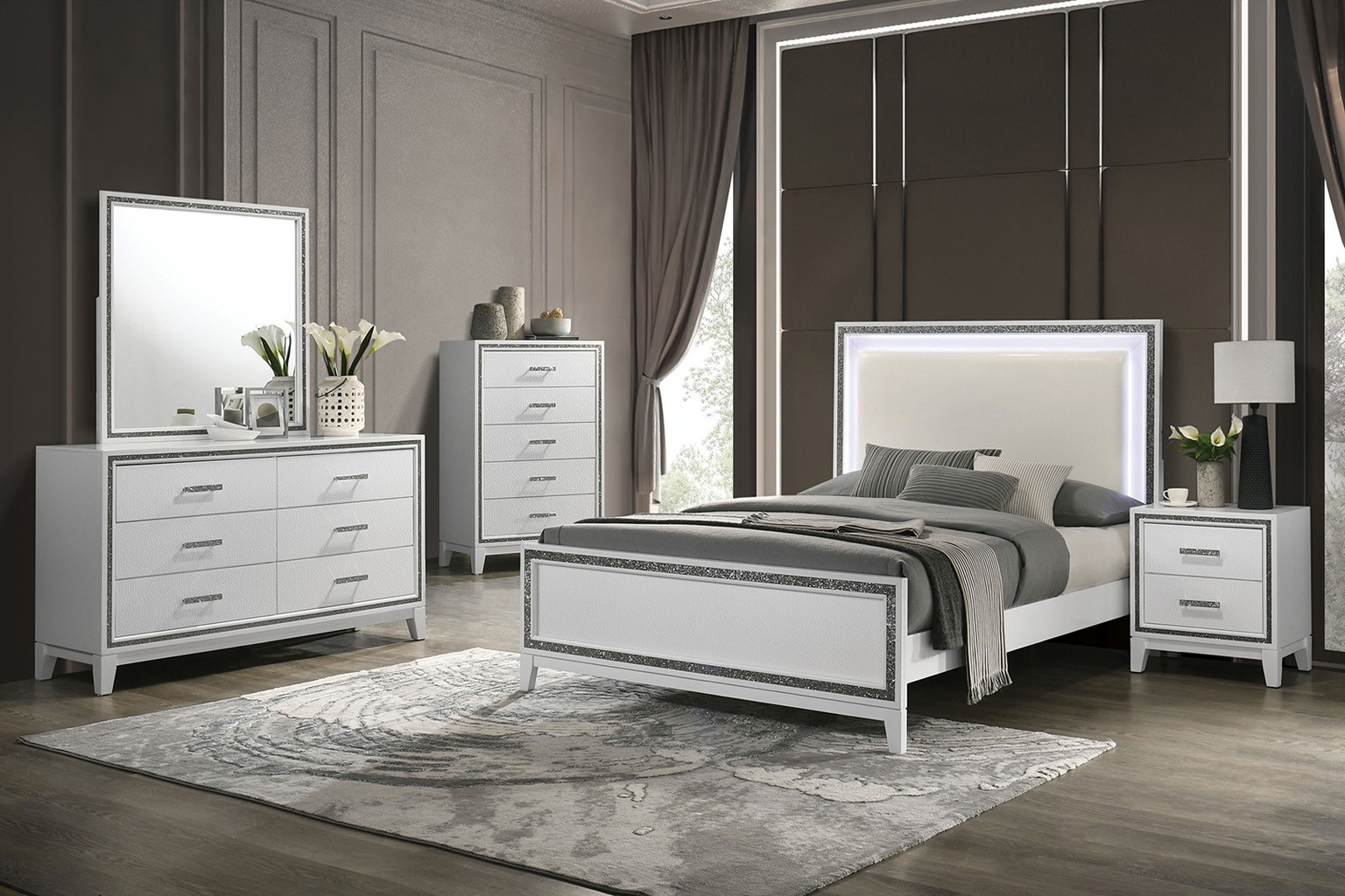 Lucida Panel Bedroom Set Furniture Of America | Furniture Cart