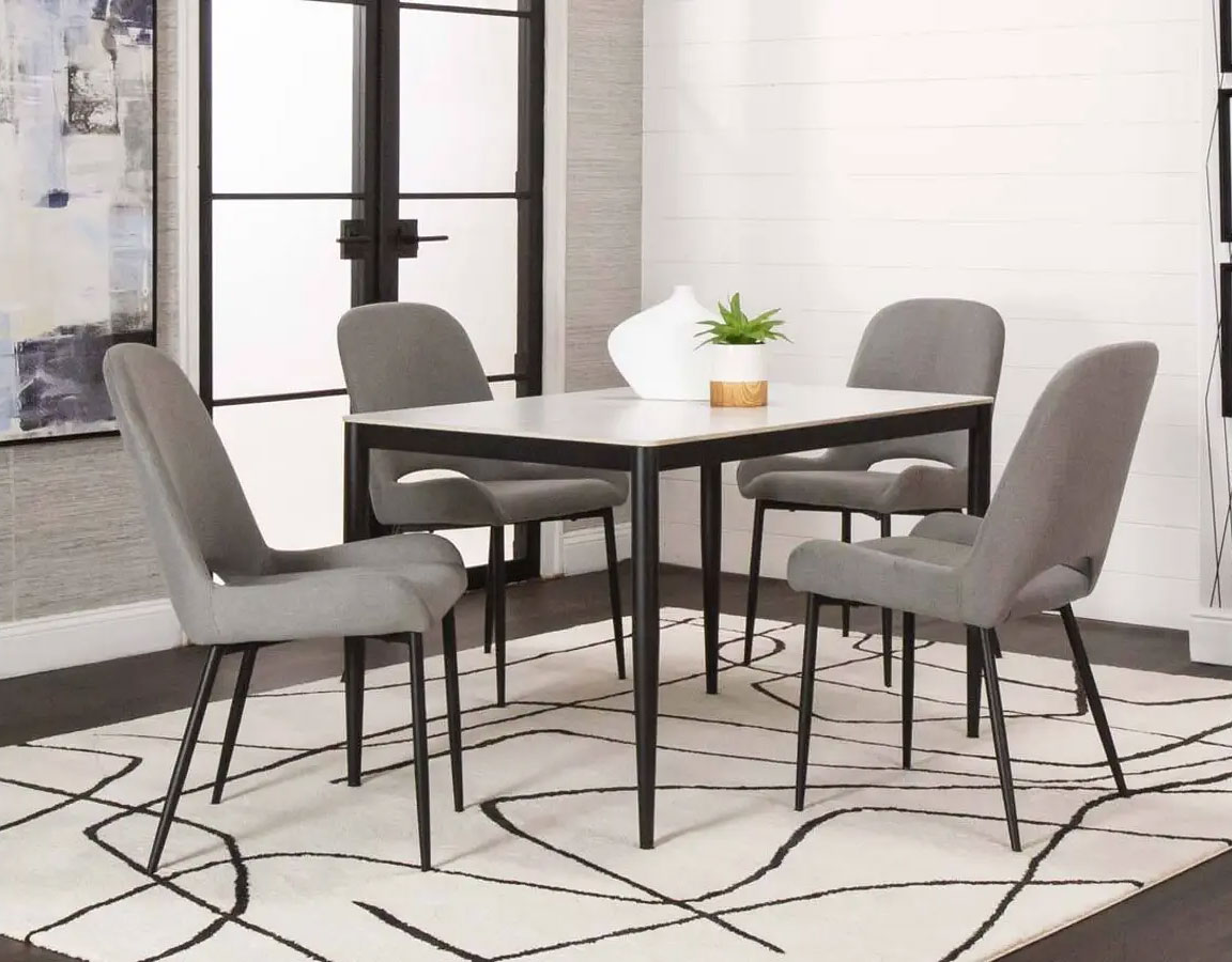 Marta 48 Inch Rectangular Dining Room Set W/ Amore Chairs Cramco ...