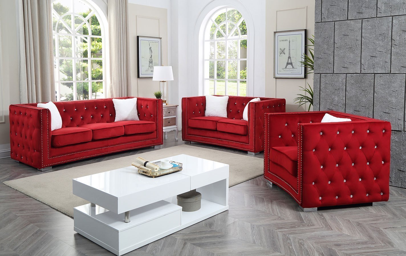 Miami Living Room Set Red Glory