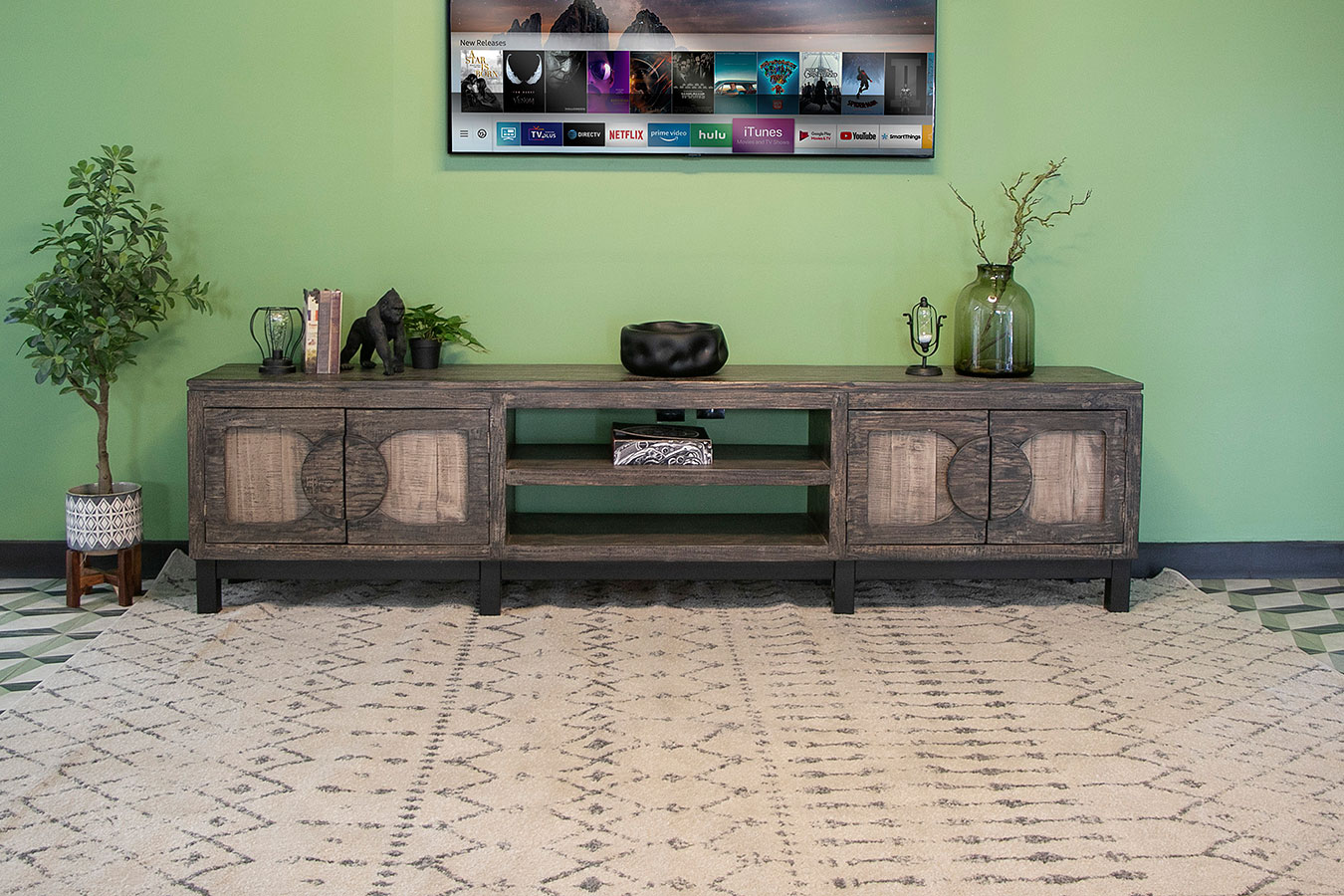 Cosala 93 Inch TV Stand (Brown) IFD Furniture | Furniture Cart