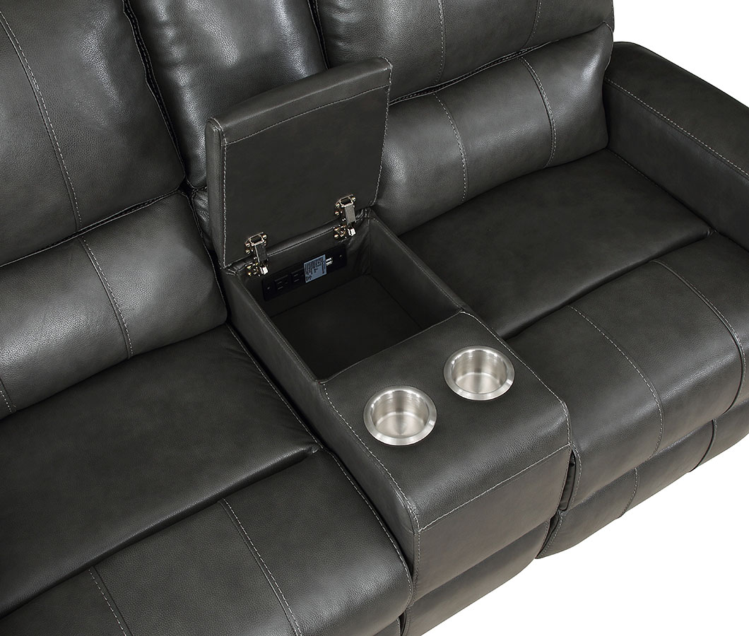 Linton Reclining Living Room Set (Dark Gray) New Classic Furniture