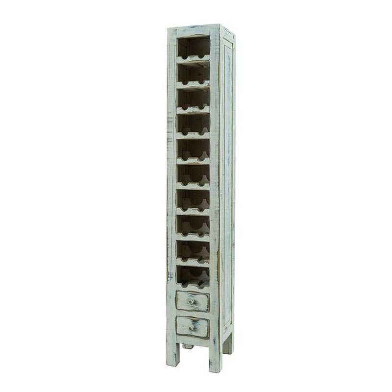 Alma Wine Rack Antique White Elements Furniture Furniture Cart