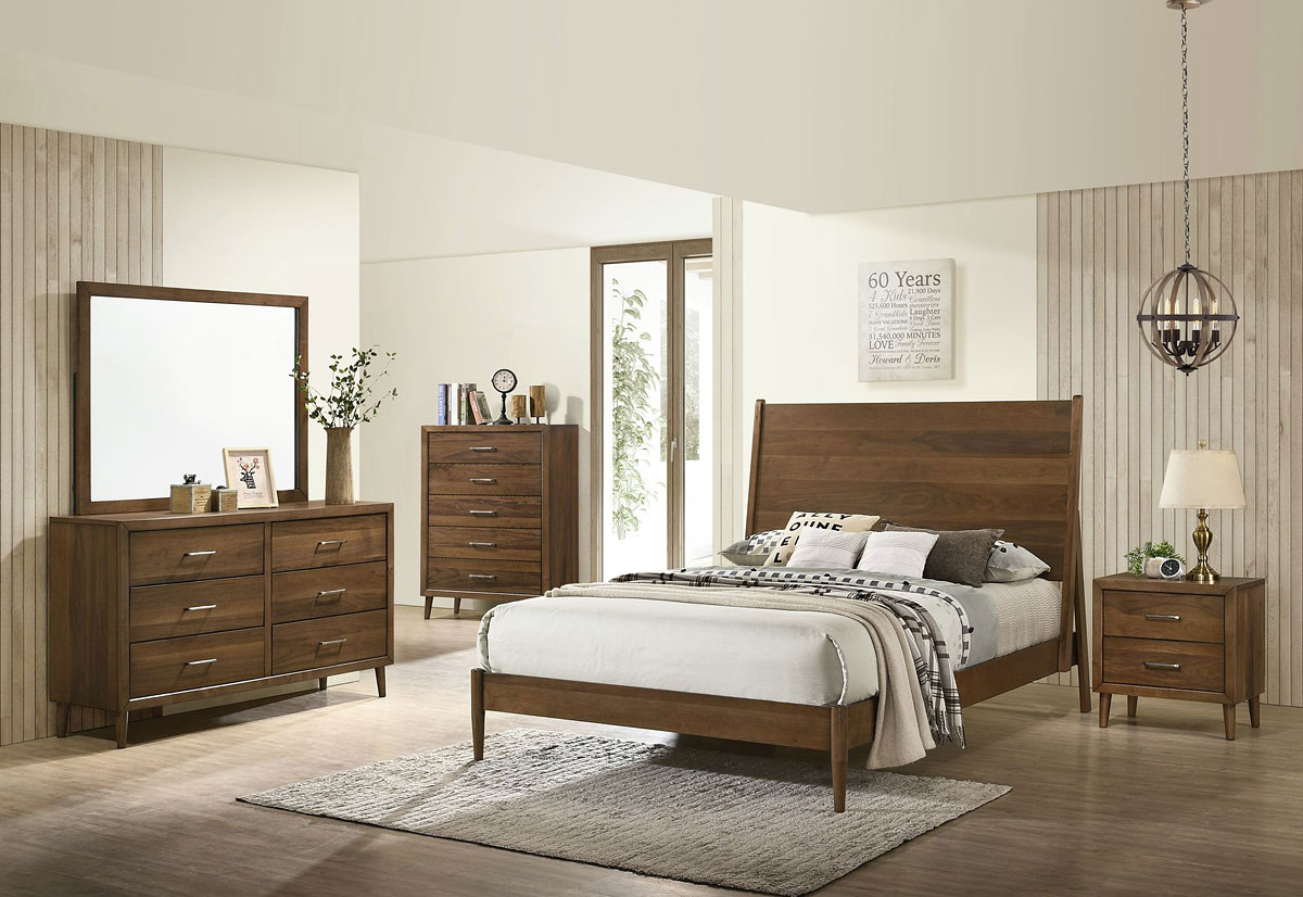 Malibu Panel Bedroom Set Walnut