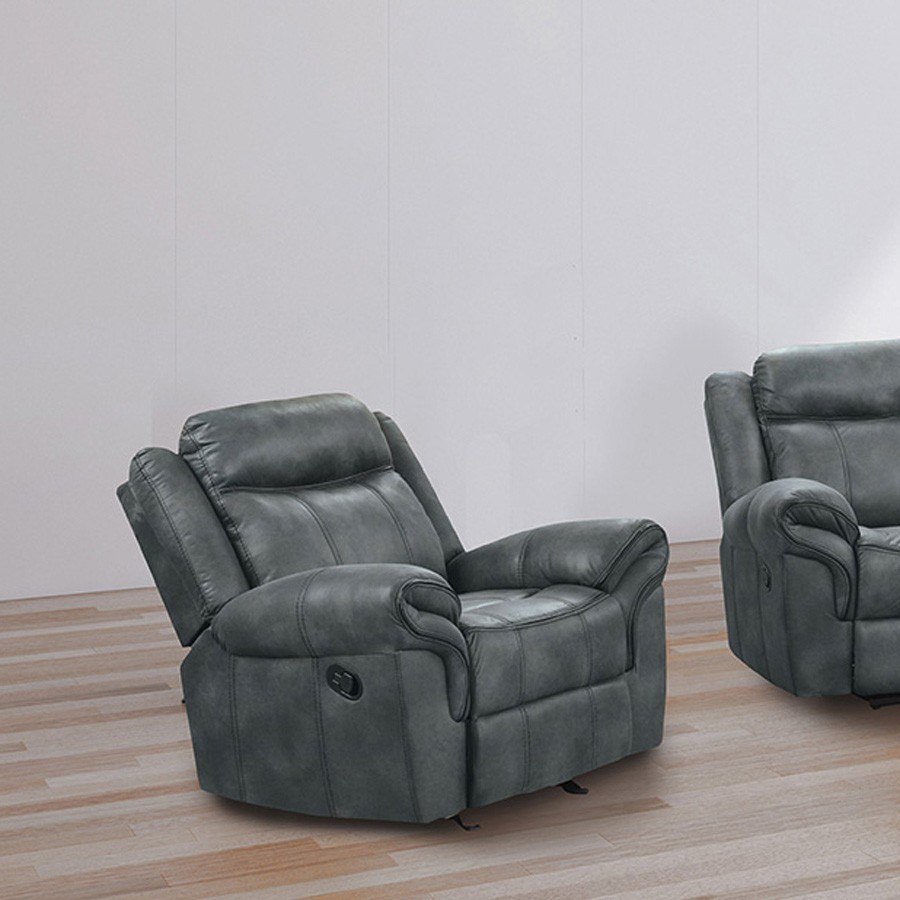 Agata Dark Gray Reclining Living Room Set Furniture Of America