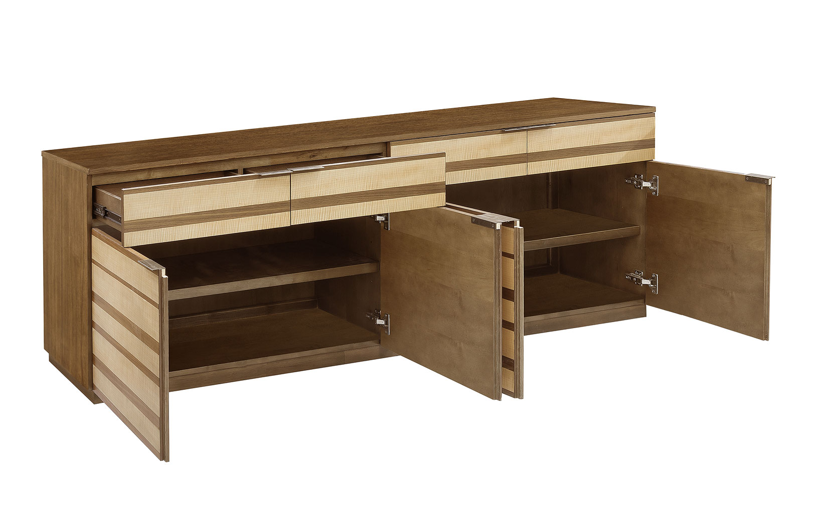 Oak And Walnut Multi Tone Buffet With 3 Drawers Oak And Walnut Multi Tone Buffet With 3 Drawers