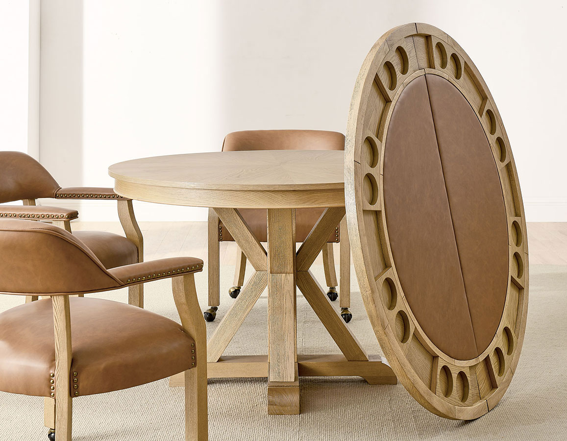 Rylie Game Table Set (Natural) Steve Silver Furniture