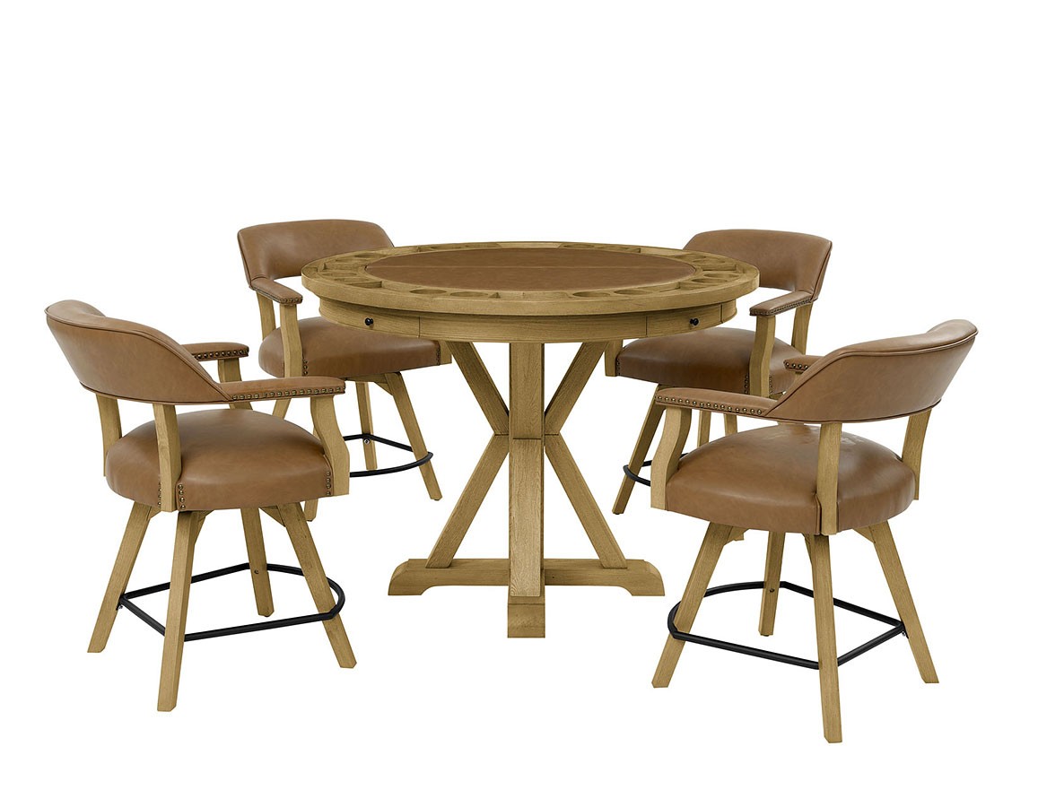 Rylie Counter Height Game Table Set (Natural) Steve Silver Furniture
