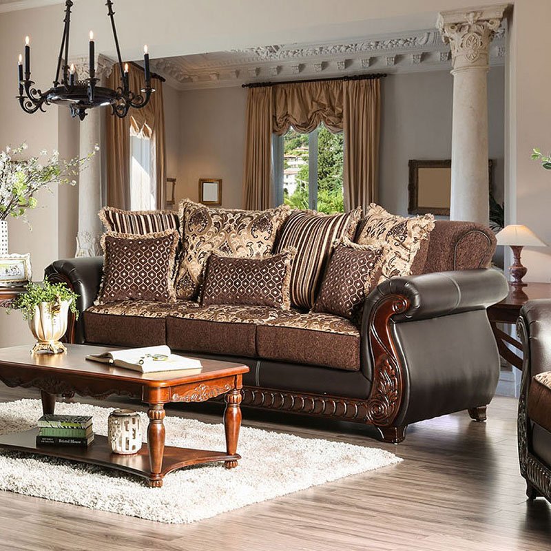 Franklin Sofa Dark Brown Furniture Of