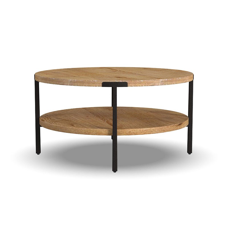 Millwork Round Coffee Table Flexsteel | Furniture Cart