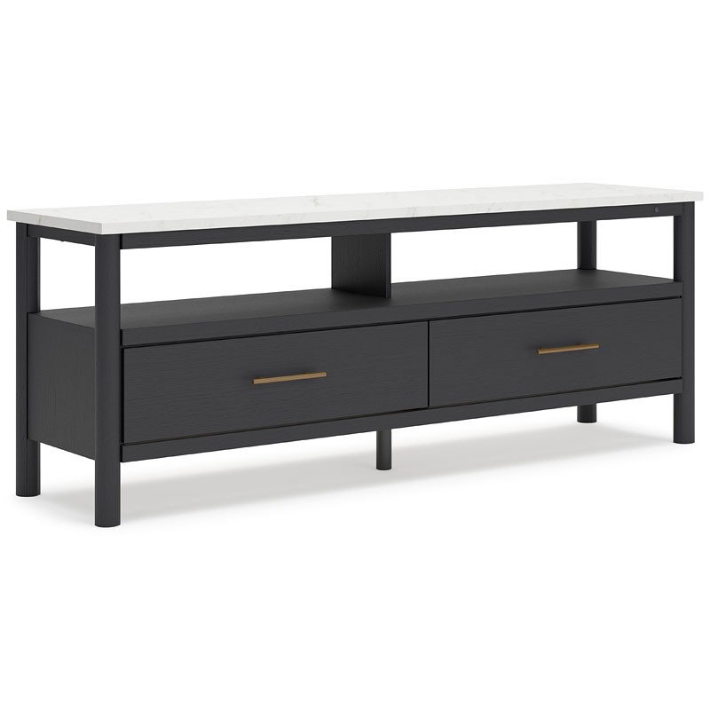 Cadmori 72 Inch TV Stand W/ Ambient Lighting (Black And White ...