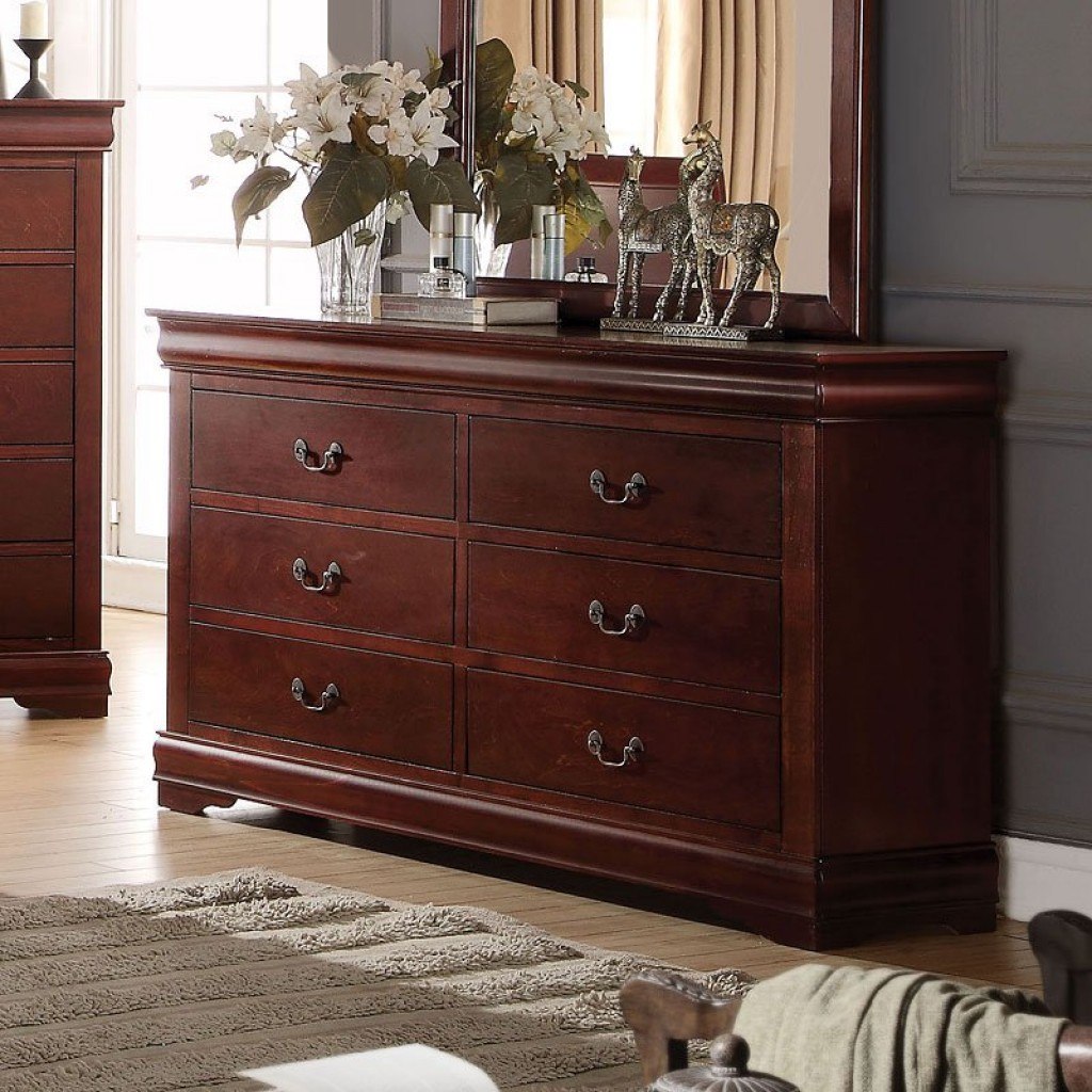 Louis Philippe Youth Sleigh Bedroom Set (Cherry) Acme ...