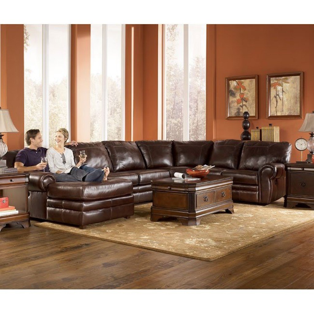 Merrion - Mahogany Reclining Sectional Living Room Set ...