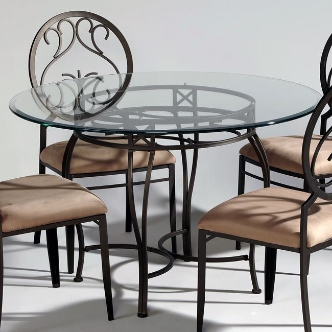 Wrought Iron Glass Top Dining Table Chintaly Imports ...