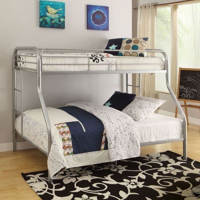 Tritan Twin over Full Bunk Bed (Silver)