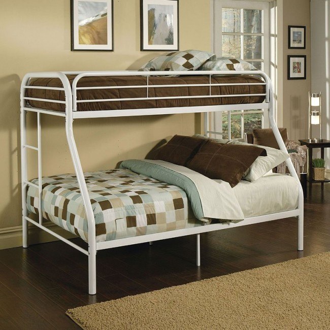 White queen bunk shop bed