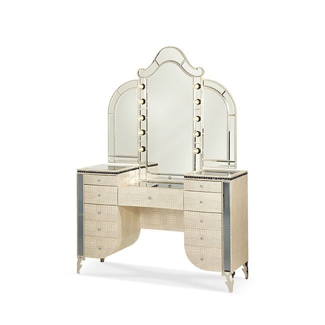 Hollywood Swank Vanity W Mirror Crystal Croc Aico Furniture 1 Reviews Furniture Cart