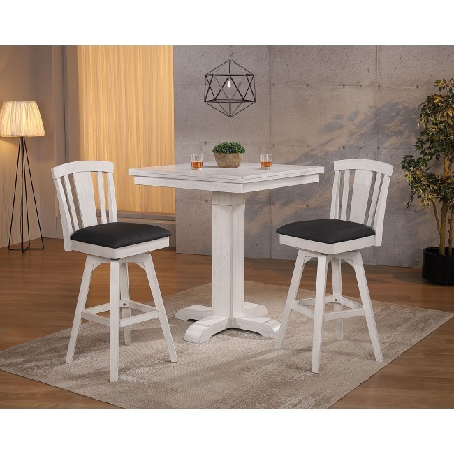Summer Winds Pub Set w/ Fan Back Swivel Stool (SeaGull Gray)