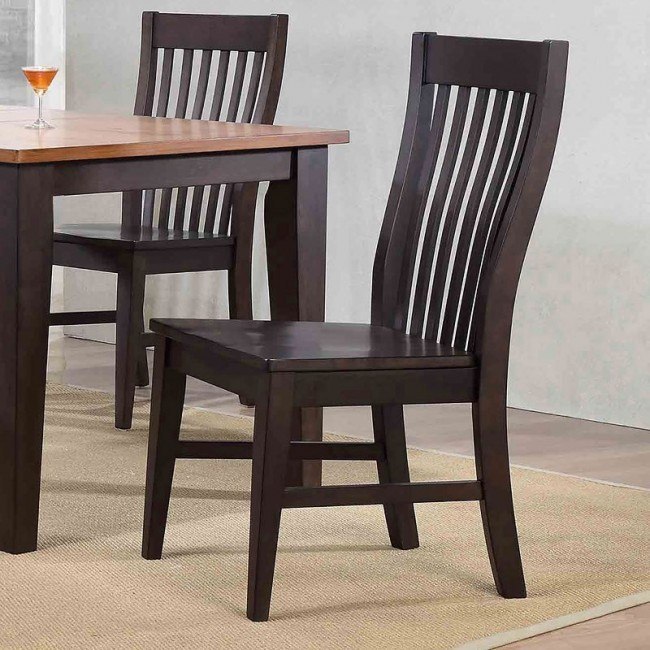 Choices Black Oak Mission Back Side Chair (Set of 2)