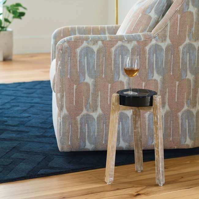 Hidden Treasures Dark Cast Glass Accent Table