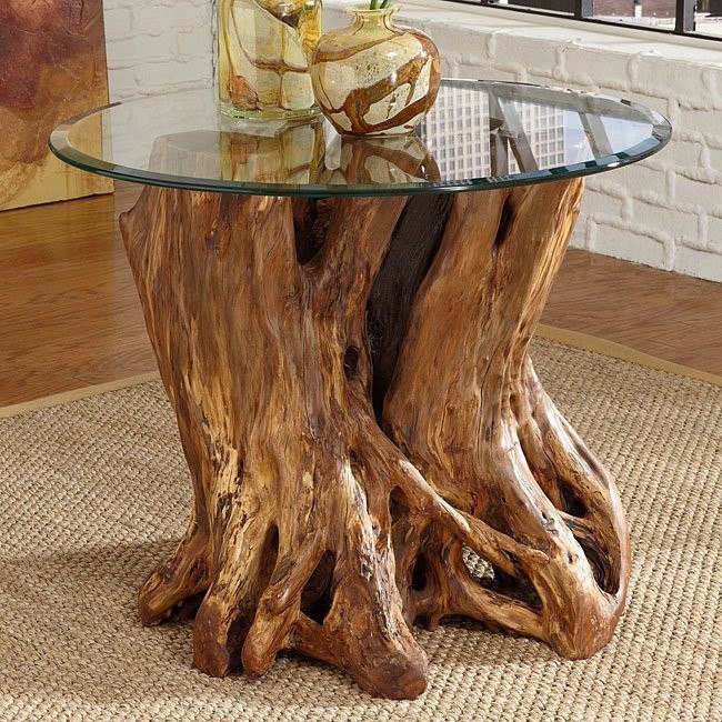 Root wood end table hotsell