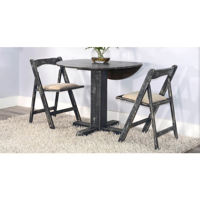 Marina Drop Leaf Dining Room Set (Black Sand)