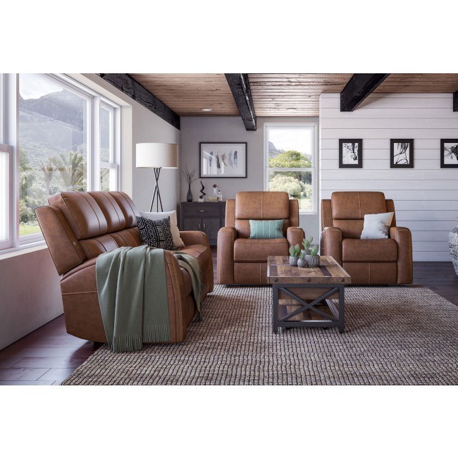 Linden Power Reclining Living Room Set Dark Brown Flexsteel 1