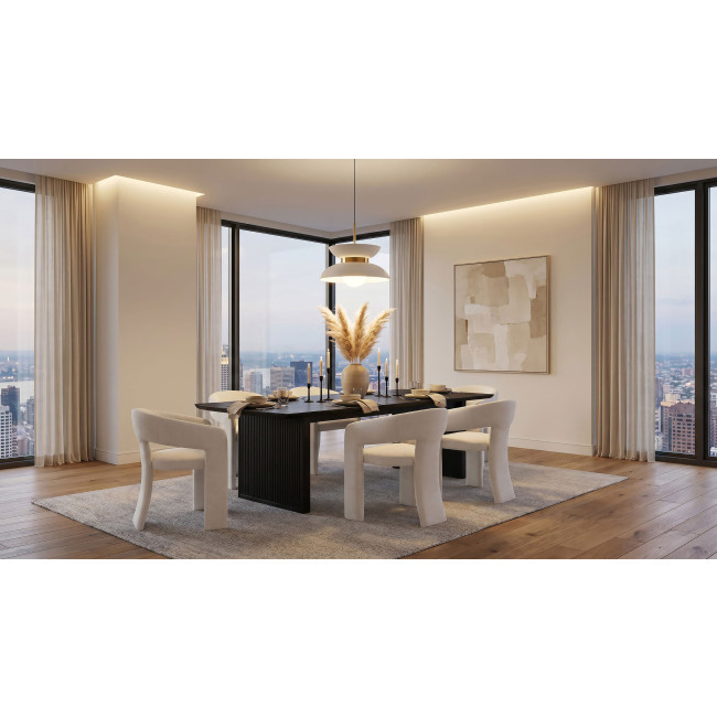 Brookmead Dining Room Set w/ Carlow White Chairs