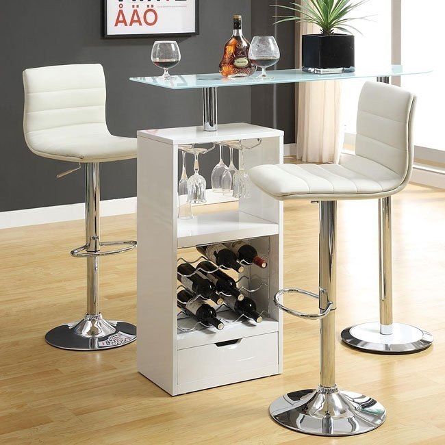 12045 Series Home Bar Set White Coaster Furniture Furniture Cart