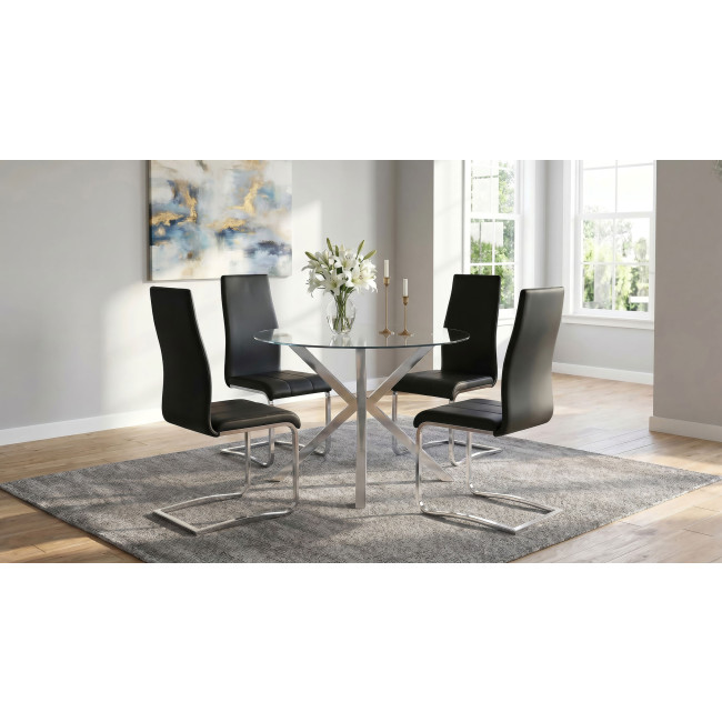 Vance Dining Room Set w/ Montclair Black Chairs
