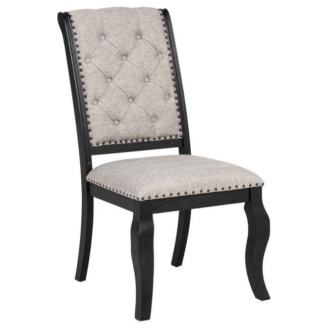 Phelps Distressed Noir and Tan Side Chair (Set of 2)