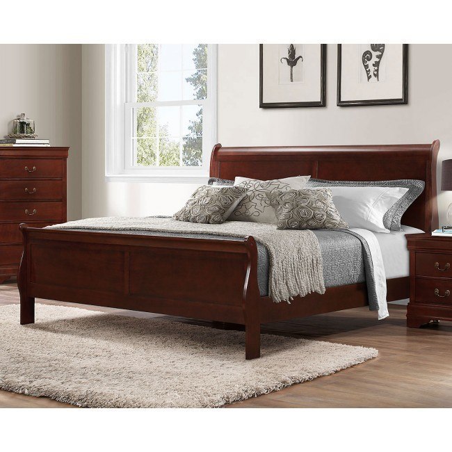 Louie Sleigh Bed Cherry