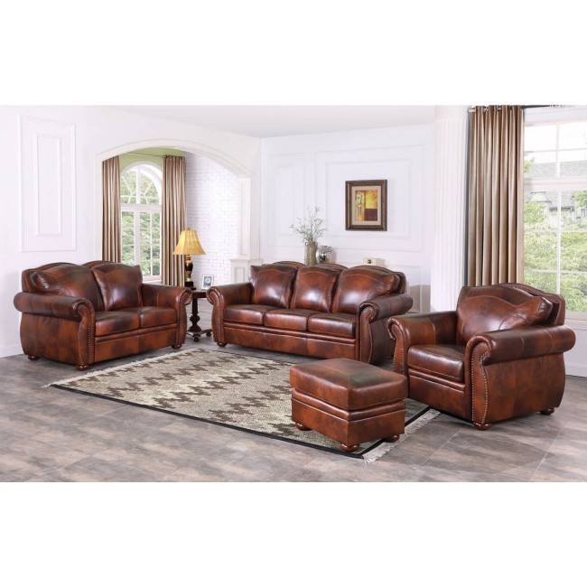 Soft leather living room sets discount
