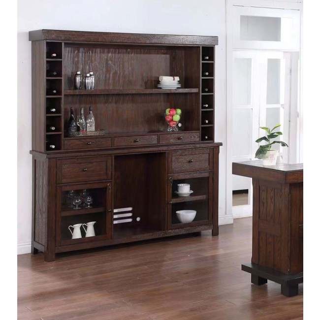 Gettysburg Deluxe Entertainment Back Bar w Hutch
