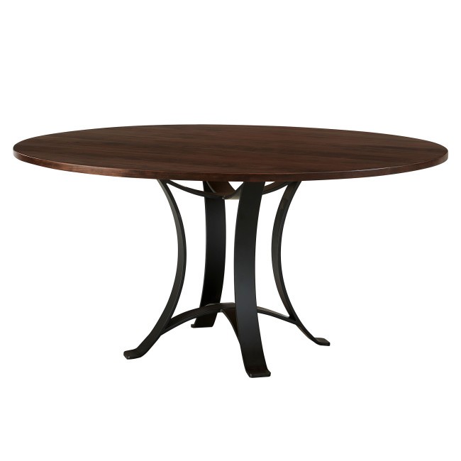 Crafted Cherry Metal Base 60 Inch Round Table (Dark)
