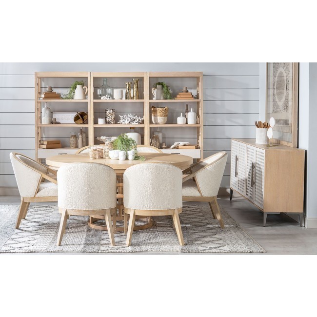 Round dining table store with club chairs