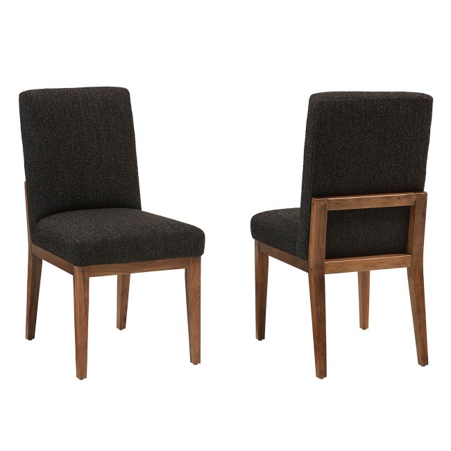 Crafted Cherry Black Fabric Uph Side Chair (Medium) (Set of 2)
