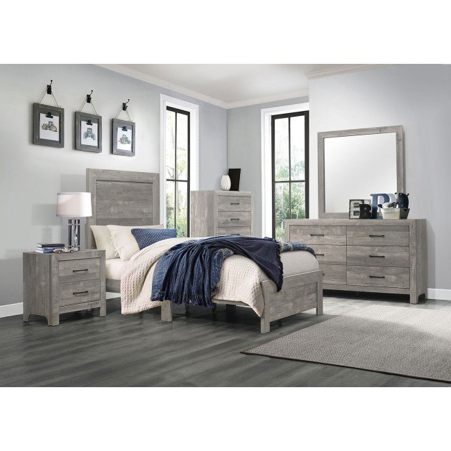 Corbin Youth Panel Bedroom Set (Gray)