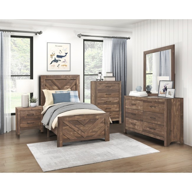 Corbin Rustic Brown Youth Panel Bedroom Set
