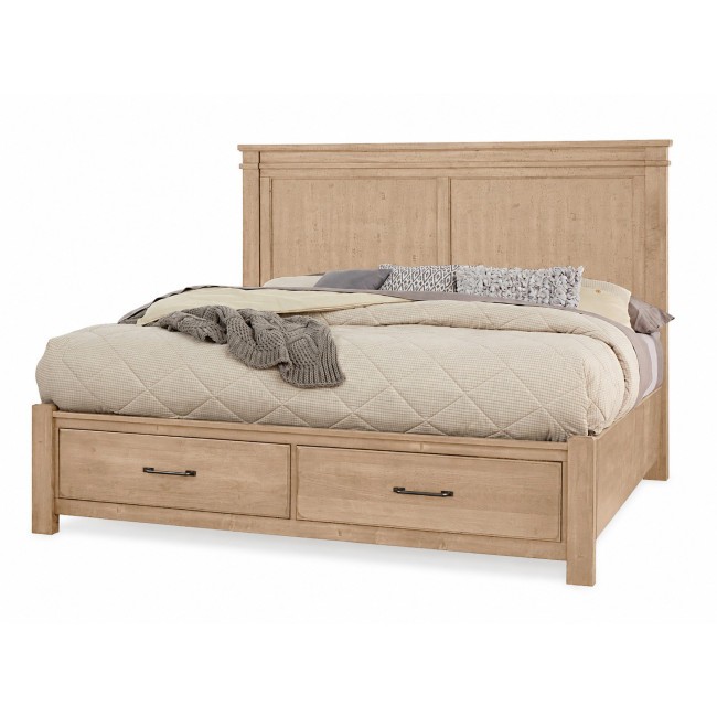 Cool Rustic Clear Maple Mansion Storage Bed