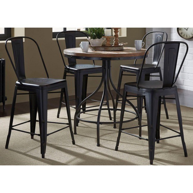 Vintage Pub Table Set W Bow Back Chairs Liberty Furniture Furniture Cart