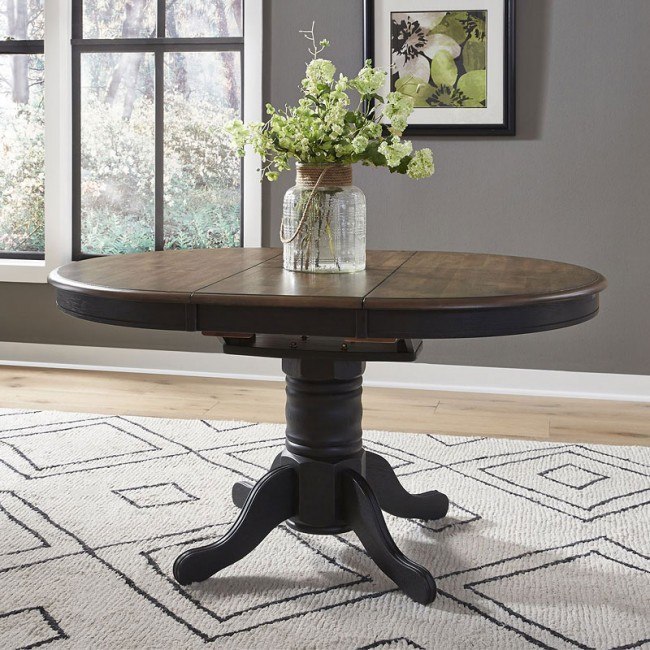 Carolina round pedestal shop table antique