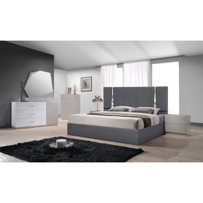 Florence Bedroom Set w/ Matisse Charcoal Bed